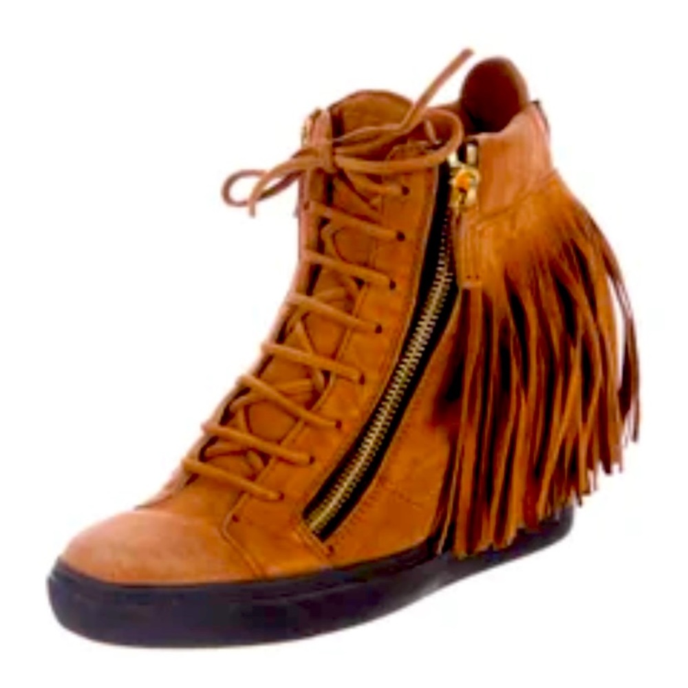 Giuseppe Zanotti Suede Wedge Sneakers Size 10